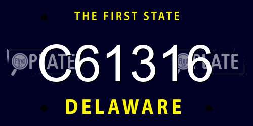 C61316 Delaware License Plate