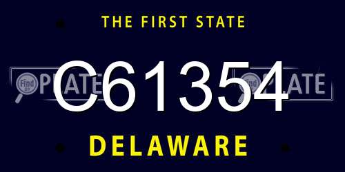 C61354 Delaware License Plate