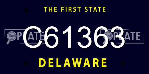 C61363 Delaware License Plate