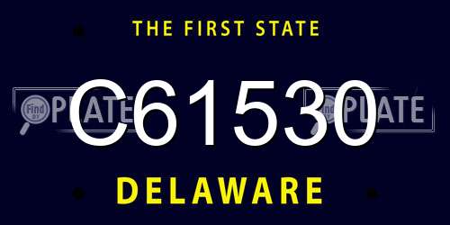 C61530 Delaware License Plate