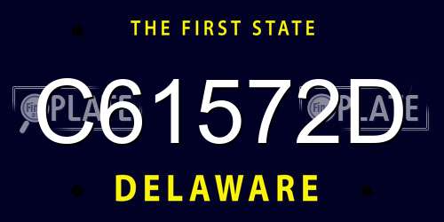 C61572D Delaware License Plate