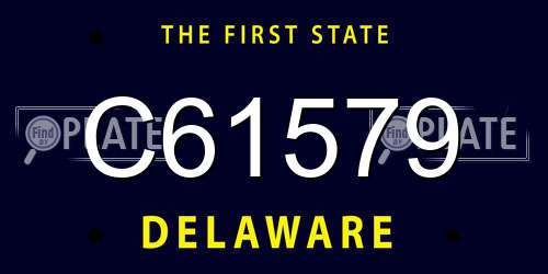 C61579 Delaware License Plate
