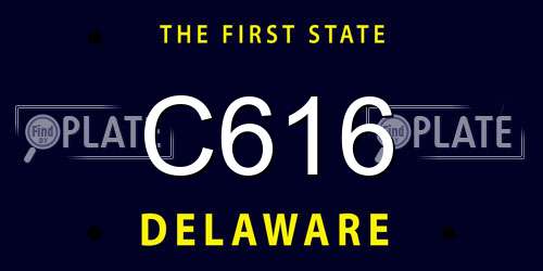 C616 Delaware License Plate