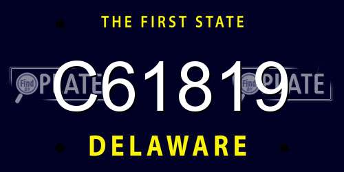 C61819 Delaware License Plate