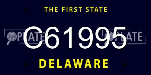 C61995 Delaware License Plate