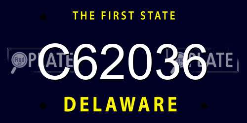 C62036 Delaware License Plate