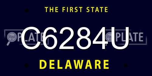 C6284U Delaware License Plate