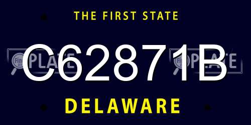 C62871B Delaware License Plate