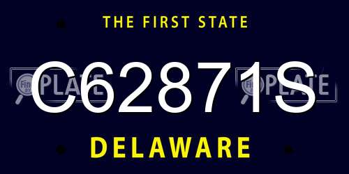 C62871S Delaware License Plate