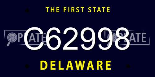 C62998 Delaware License Plate