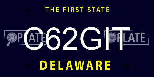 C62GIT Delaware License Plate