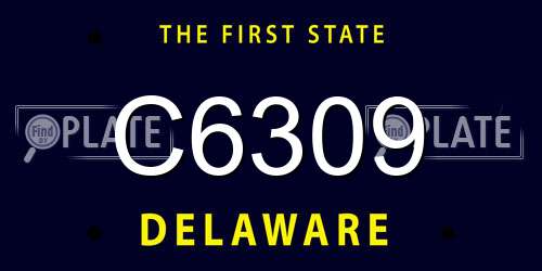 C6309 Delaware License Plate