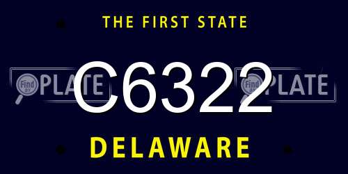 C6322 Delaware License Plate
