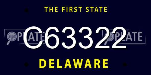 C63322 Delaware License Plate