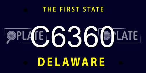 C6360 Delaware License Plate