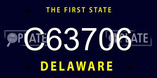 C63706 Delaware License Plate