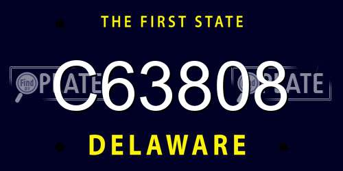 C63808 Delaware License Plate