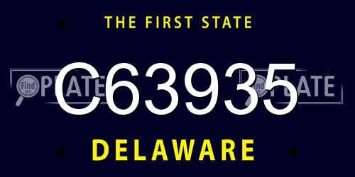 C63935 Delaware License Plate