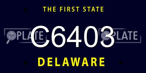 C6403 Delaware License Plate