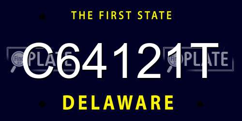 C64121T Delaware License Plate