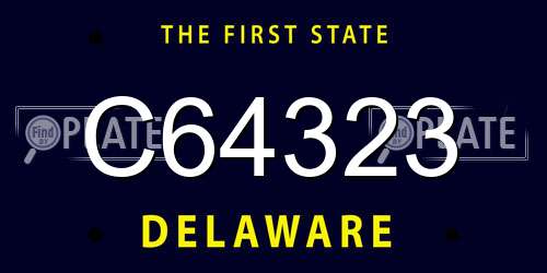 C64323 Delaware License Plate