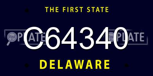 C64340 Delaware License Plate