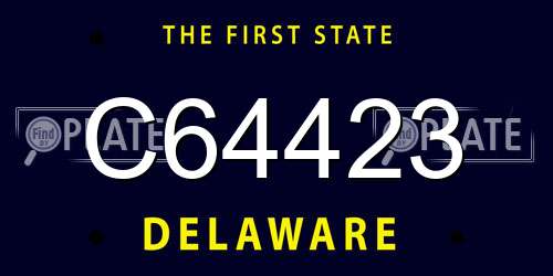 C64423 Delaware License Plate