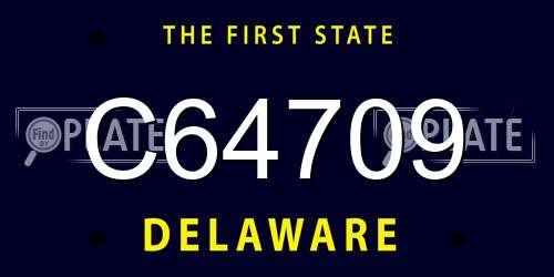 C64709 Delaware License Plate