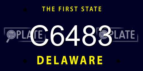 C6483 Delaware License Plate