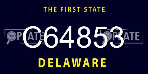 C64853 Delaware License Plate