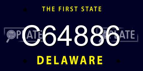 C64886 Delaware License Plate