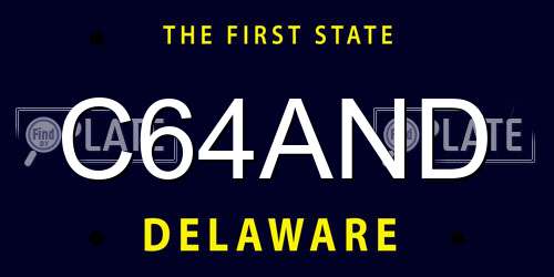 C64AND Delaware License Plate