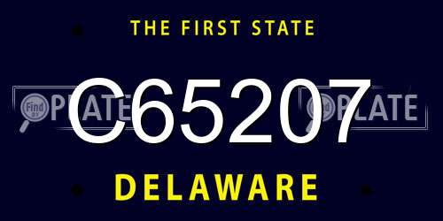 C65207 Delaware License Plate