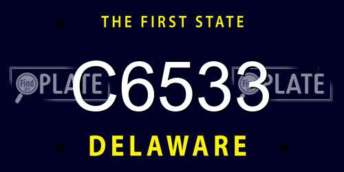 C6533 Delaware License Plate