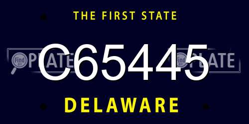 C65445 Delaware License Plate