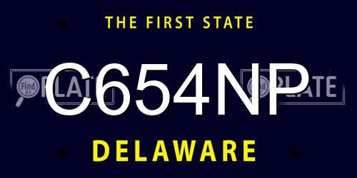 C654NP Delaware License Plate