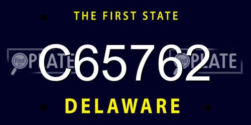 C65762 Delaware License Plate