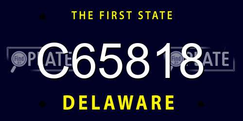C65818 Delaware License Plate