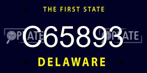 C65893 Delaware License Plate