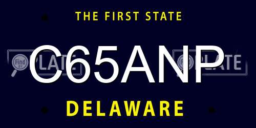 C65ANP Delaware License Plate