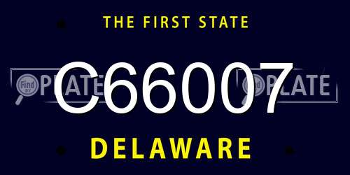C66007 Delaware License Plate