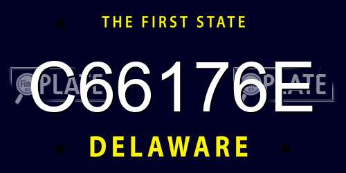 C66176E Delaware License Plate