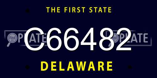 C66482 Delaware License Plate