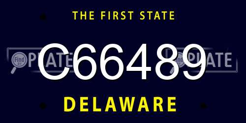 C66489 Delaware License Plate