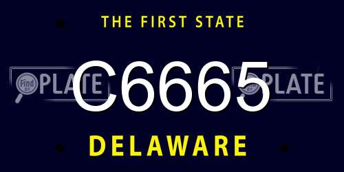 C6665 Delaware License Plate