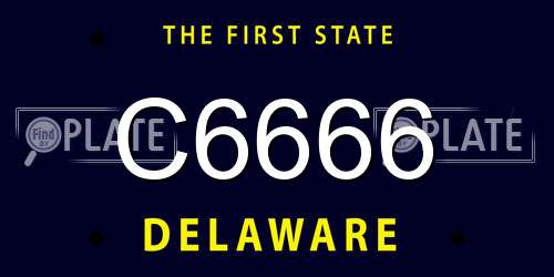 C6666 Delaware License Plate