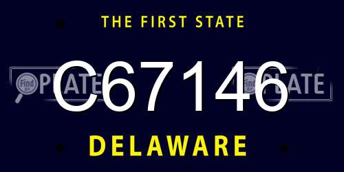 C67146 Delaware License Plate