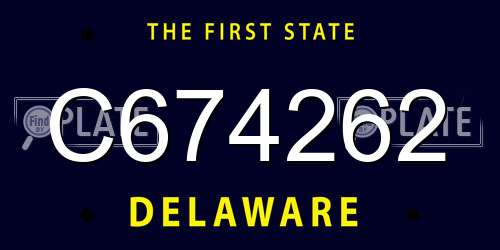 C674262 Delaware License Plate