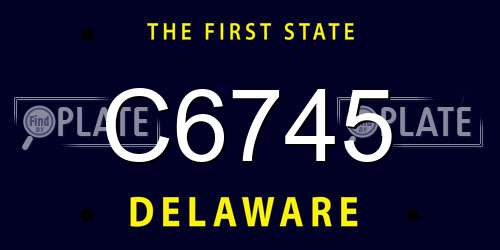 C6745 Delaware License Plate