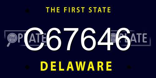 C67646 Delaware License Plate
